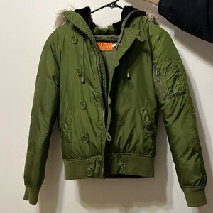 Army green Juicy Couture puffer coat